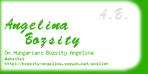 angelina bozsity business card